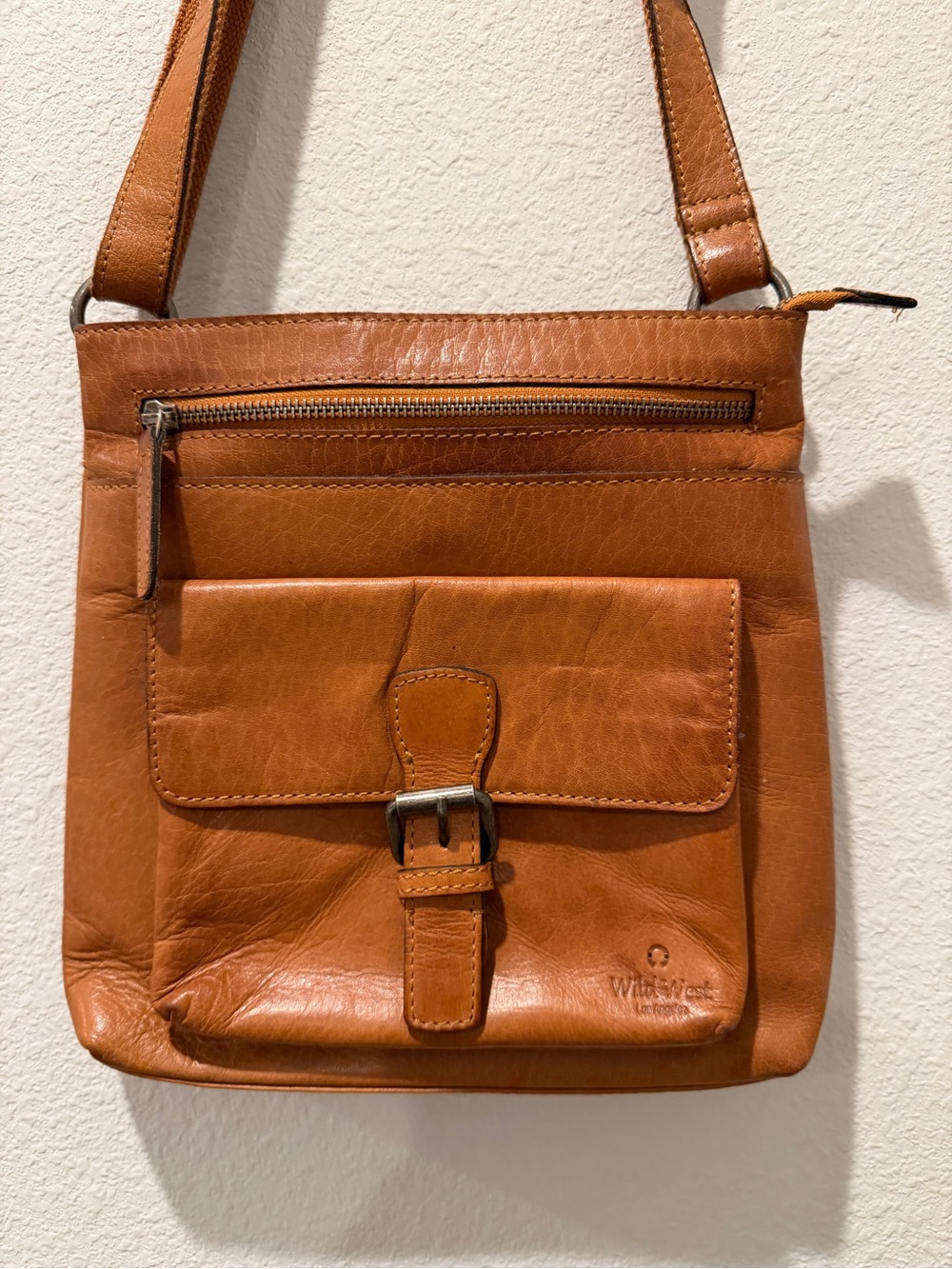 Wild West Los Angeles Brown Leather Crossbody Bag Purse Western Boho Hippie